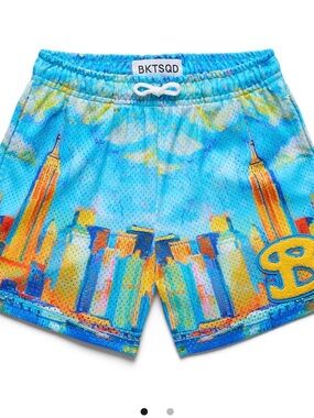 Boys' Blue Cityscape Mesh Shorts